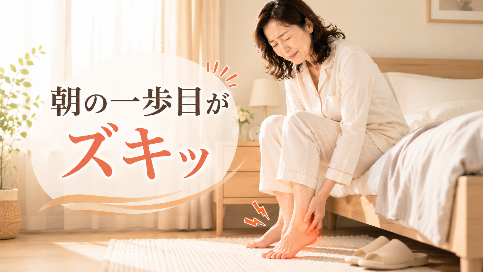 朝、布団から出た瞬間に足裏がズキッ…更年期世代の足底筋膜炎、原因と今夜からできる対策