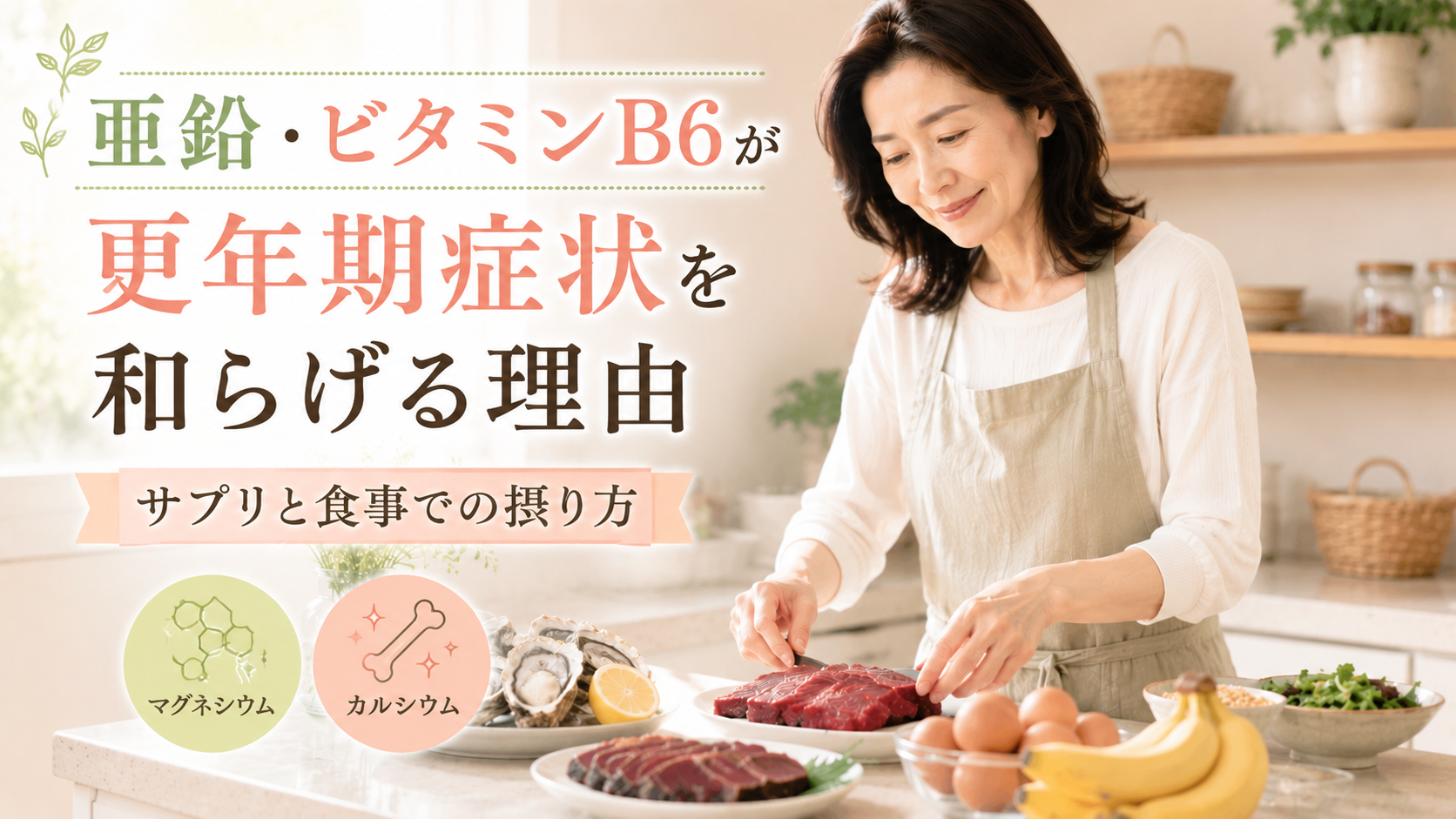 亜鉛・ビタミンB6が更年期症状を和らげる理由|サプリと食事での摂り方